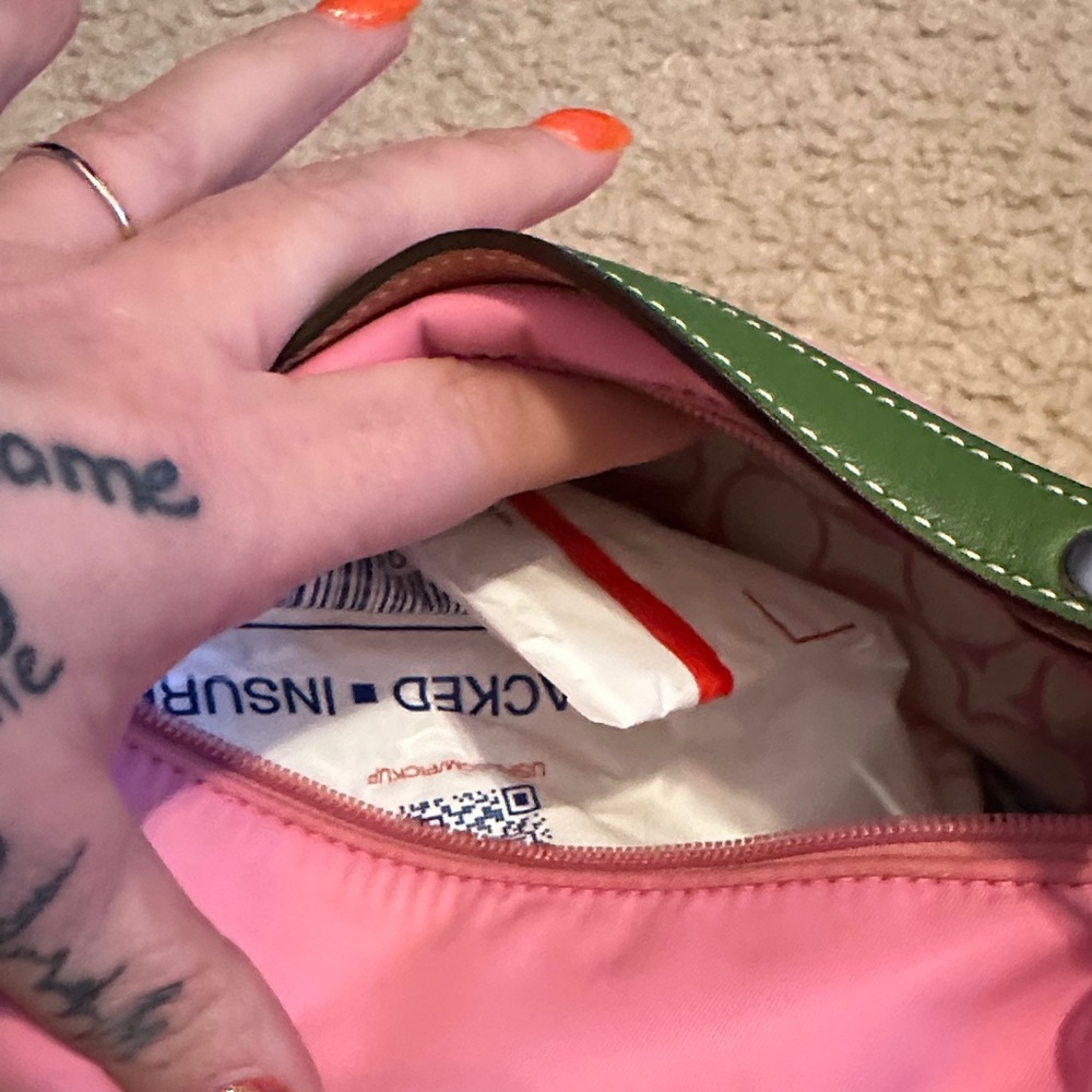 Coach Pink and Green Shoulder Bag - Picture 3 of 3
